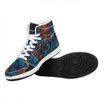 Native Indian Girl Portrait Print High Top Leather Sneakers