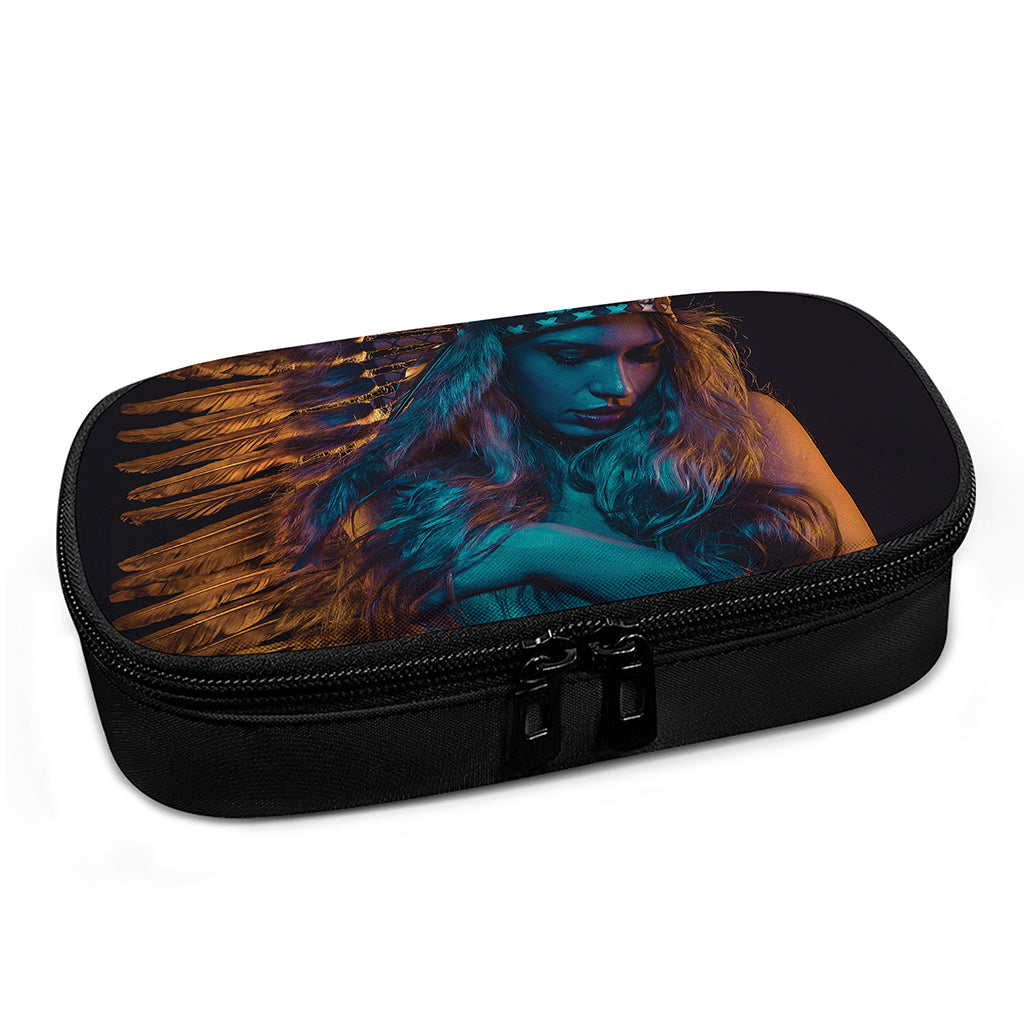 Native Indian Girl Portrait Print Insulin Cooler Travel Case