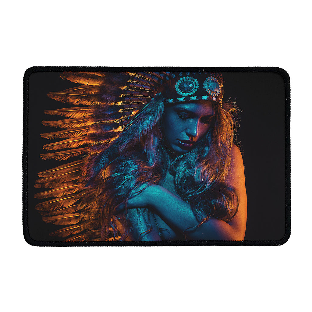 Native Indian Girl Portrait Print Kitchen Mat