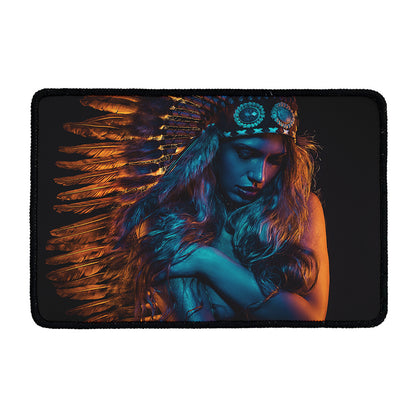 Native Indian Girl Portrait Print Kitchen Mat