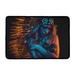 Native Indian Girl Portrait Print Kitchen Mat