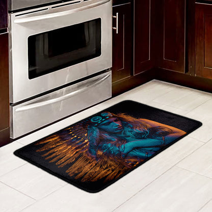 Native Indian Girl Portrait Print Kitchen Mat