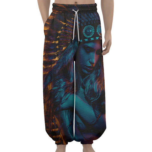 Native Indian Girl Portrait Print Lantern Pants
