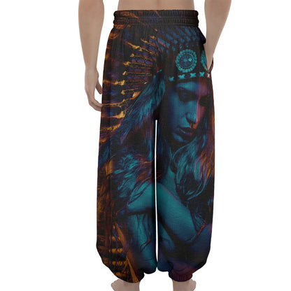 Native Indian Girl Portrait Print Lantern Pants