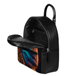 Native Indian Girl Portrait Print Leather Backpack
