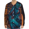 Native Indian Girl Portrait Print Long Sleeve Baseball Jersey