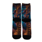 Native Indian Girl Portrait Print Long Socks