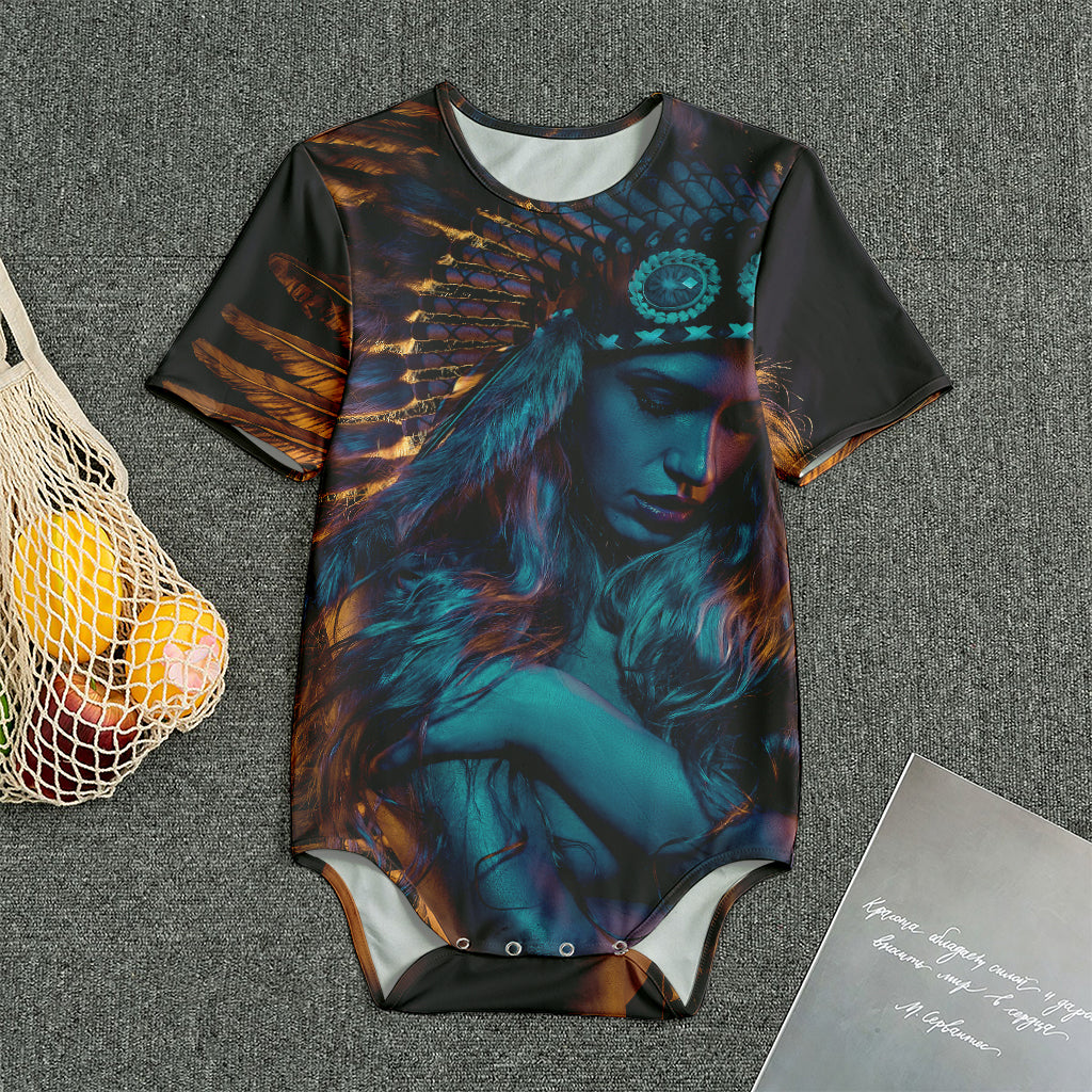 Native Indian Girl Portrait Print Men's Bodysuit