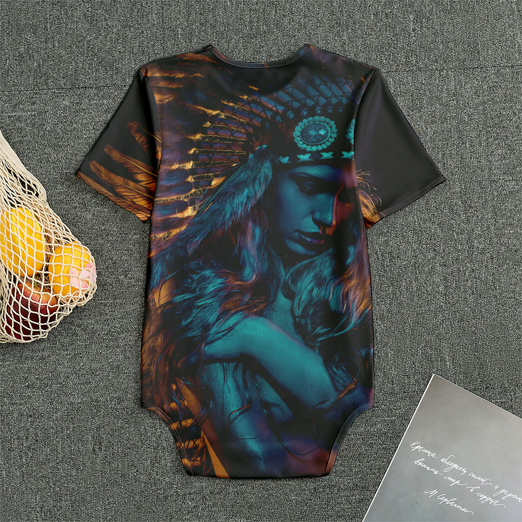 Native Indian Girl Portrait Print Men's Bodysuit