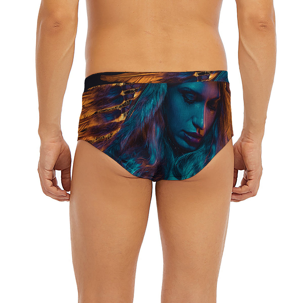 Native Indian Girl Portrait Print Men's Briefs