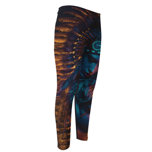 Native Indian Girl Portrait Print Men's Compression Pants