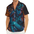 Native Indian Girl Portrait Print Men's Deep V-Neck Shirt