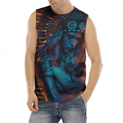 Native Indian Girl Portrait Print Men's Fitness Tank Top