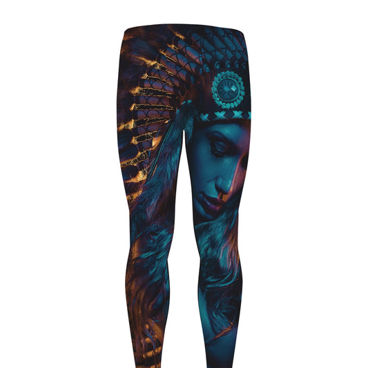 Native Indian Girl Portrait Print Men's leggings