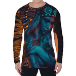 Native Indian Girl Portrait Print Men's Long Sleeve T-Shirt