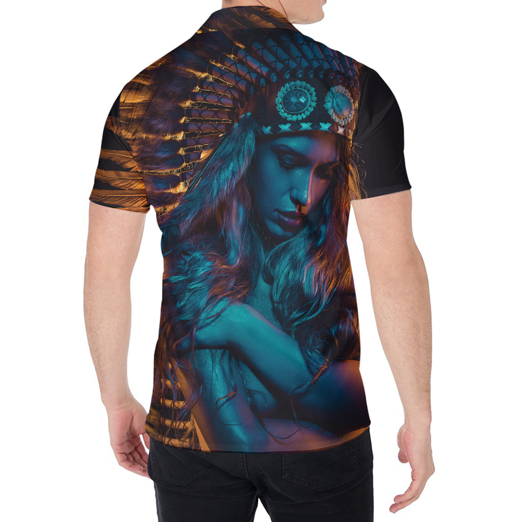 Native Indian Girl Portrait Print Men's Shirt