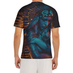 Native Indian Girl Portrait Print Men's Short Sleeve Rash Guard
