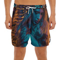 Native Indian Girl Portrait Print Men's Split Running Shorts