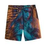 Native Indian Girl Portrait Print Men's Sports Shorts