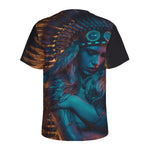 Native Indian Girl Portrait Print Men's Sports T-Shirt