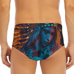 Native Indian Girl Portrait Print Men's Triangle Swim Briefs