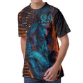 Native Indian Girl Portrait Print Men's Velvet T-Shirt