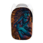 Native Indian Girl Portrait Print Mesh Laundry Hamper