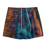 Native Indian Girl Portrait Print Mesh Shorts
