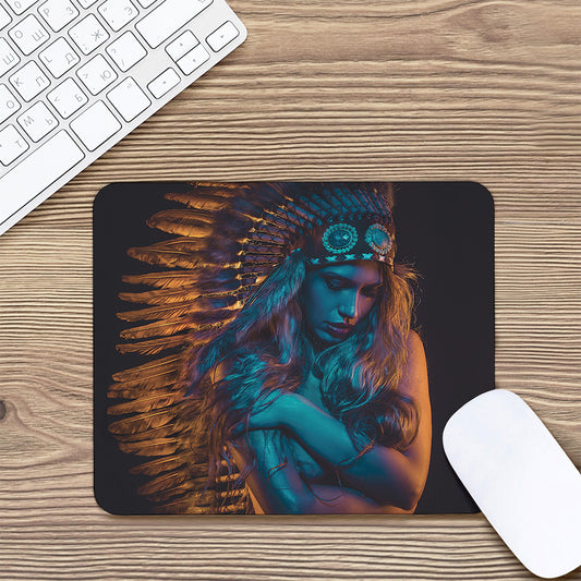 Native Indian Girl Portrait Print Mouse Pad
