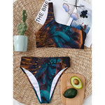 Native Indian Girl Portrait Print One Shoulder Bikini Top