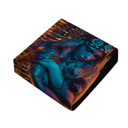 Native Indian Girl Portrait Print Outdoor Seat Cushion Cover