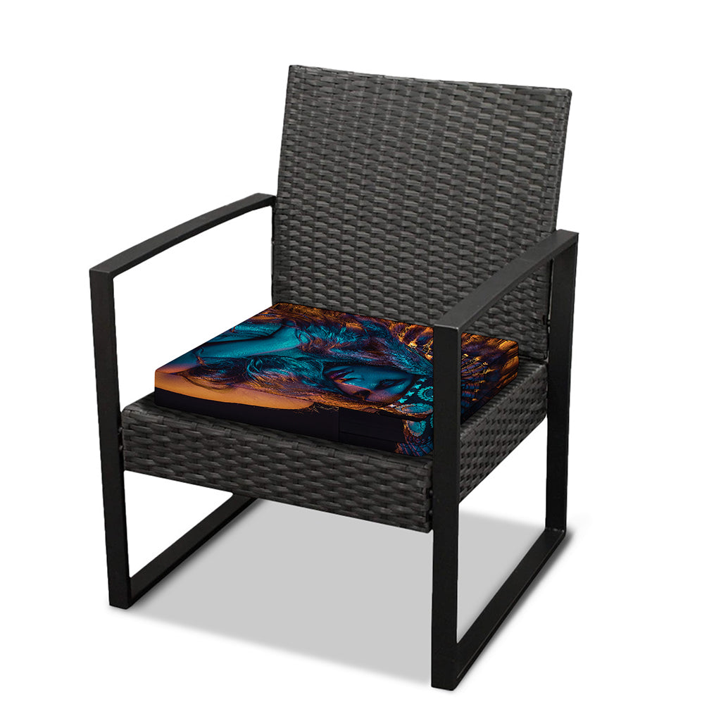 Native Indian Girl Portrait Print Outdoor Seat Cushion Cover