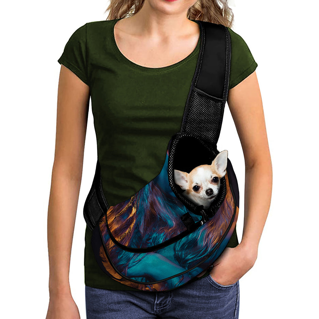 Native Indian Girl Portrait Print Pet Sling Carrier