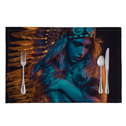 Native Indian Girl Portrait Print Placemat