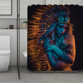 Native Indian Girl Portrait Print Polyester Shower Curtain