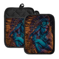 Native Indian Girl Portrait Print Pot Holders With Pocket