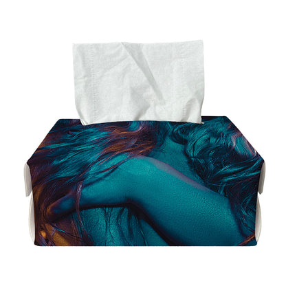 Native Indian Girl Portrait Print Rectangle Tissue Box Cover