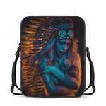 Native Indian Girl Portrait Print Rectangular Crossbody Bag