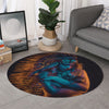 Native Indian Girl Portrait Print Round Rug