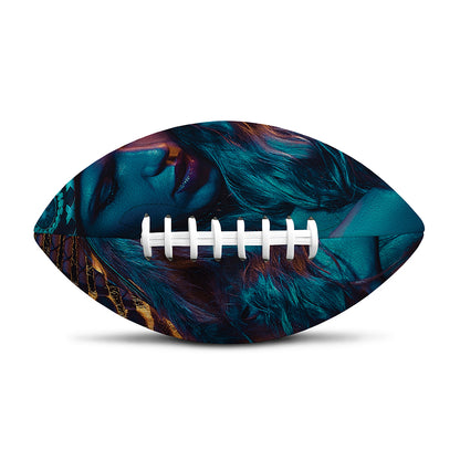 Native Indian Girl Portrait Print Rugby Ball