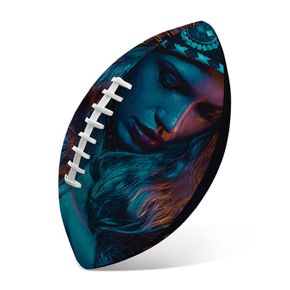 Native Indian Girl Portrait Print Rugby Ball