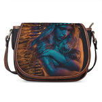 Native Indian Girl Portrait Print Saddle Bag