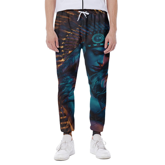 Native Indian Girl Portrait Print Scuba Joggers