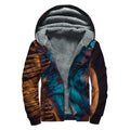 Native Indian Girl Portrait Print Sherpa Lined Zip Up Hoodie