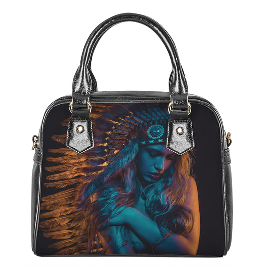 Native Indian Girl Portrait Print Shoulder Handbag