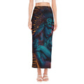 Native Indian Girl Portrait Print Side Slit Maxi Skirt