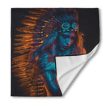 Native Indian Girl Portrait Print Silk Bandana