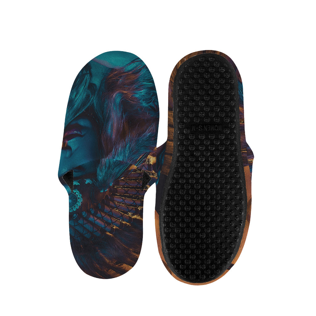 Native Indian Girl Portrait Print Slippers