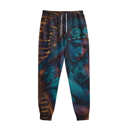 Native Indian Girl Portrait Print Sweatpants