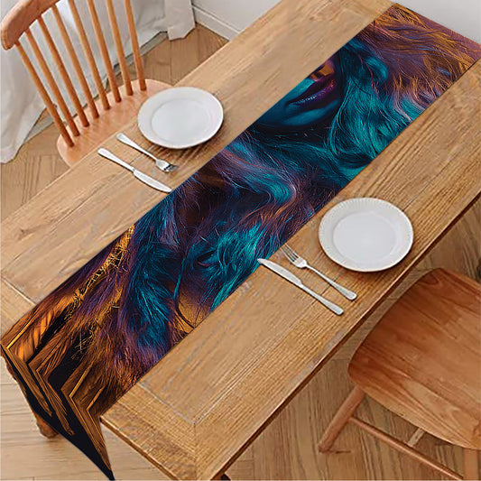 Native Indian Girl Portrait Print Table Runner